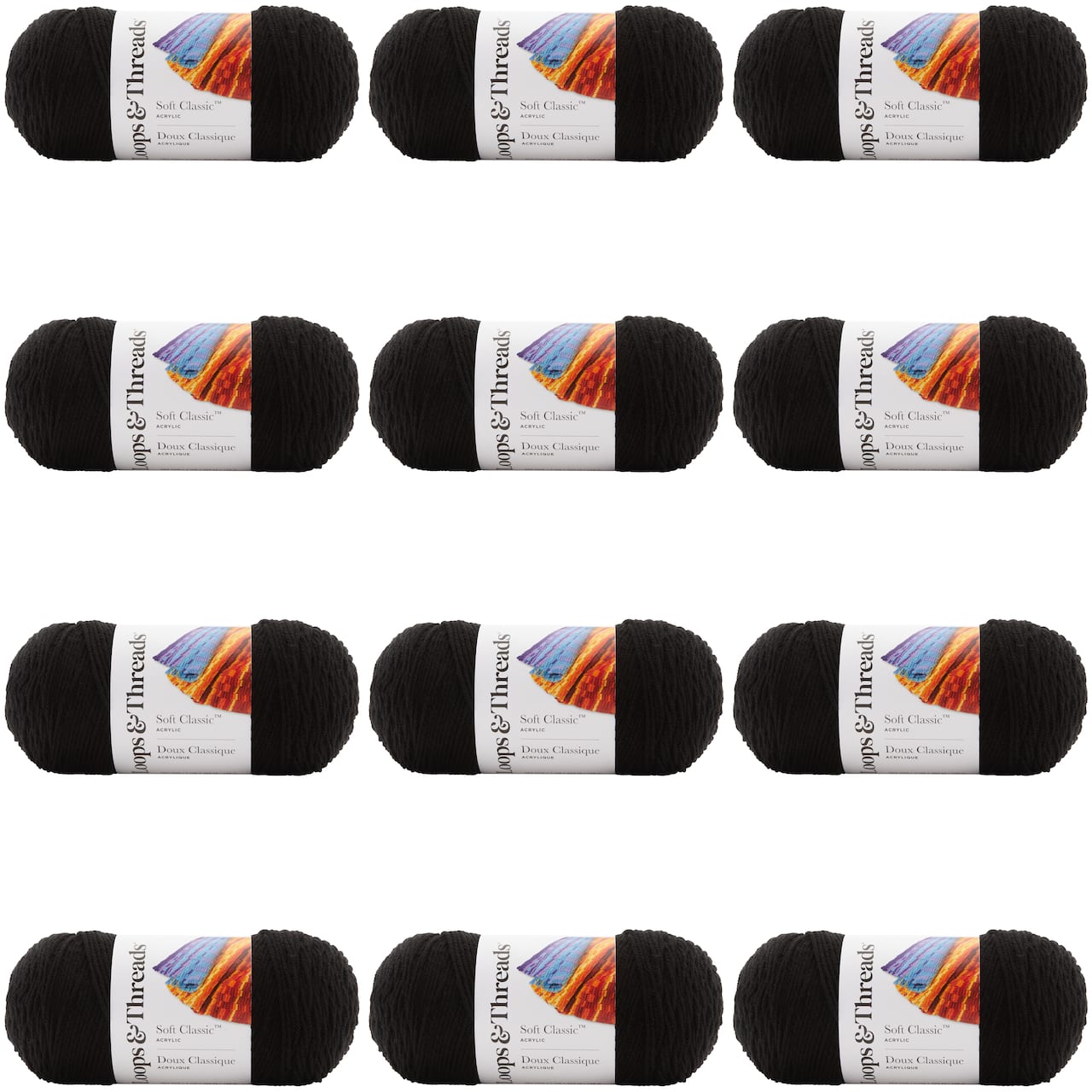 12 Pack: Soft Classic™ Solid Yarn by Loops & Threads®